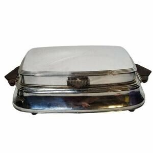 Fostoria Sandwich Press Model 350 Chrome Bakelite Handles Art Deco Berst…